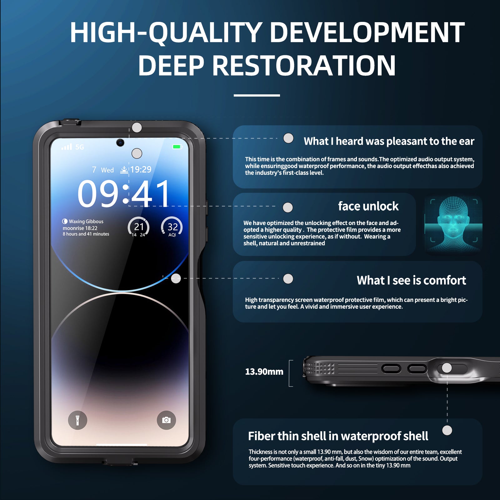 REDPEPPER A Series IP68 Waterproof Case for Xiaomi Redmi Note 13 Pro 5G Screen Protector Underwater Phone Shell REDPEPPER A Series IP68 Waterproof Case for Xiaomi Redmi Note 13 Pro 5G Screen Protector Underwater Phone Shell